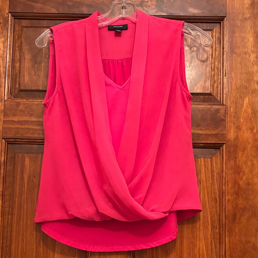 Alfani Draped Sleeveless Blouse in Vibrant Pink